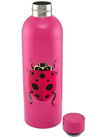 Pete Cromer Garden Party Double Wall Insulated Bottle 750ml Ladybird Gift Boxed in Pink