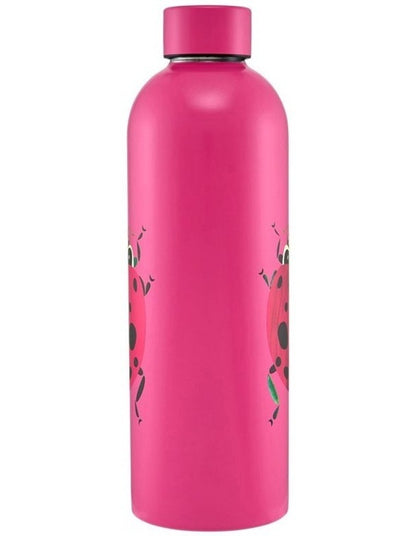 Pete Cromer Garden Party Double Wall Insulated Bottle 750ml Ladybird Gift Boxed in Pink