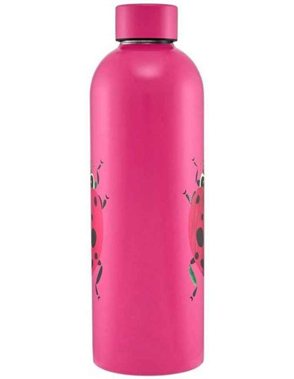 Pete Cromer Garden Party Double Wall Insulated Bottle 750ml Ladybird Gift Boxed in Pink
