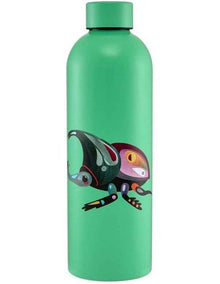 Pete Cromer Garden Party Double Wall Insulated Bottle 750ml Rhino Beetle Gift Boxed in Green