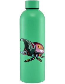 Pete Cromer Garden Party Double Wall Insulated Bottle 750ml Rhino Beetle Gift Boxed in Green