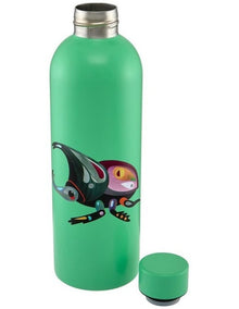 Pete Cromer Garden Party Double Wall Insulated Bottle 750ml Rhino Beetle Gift Boxed in Green