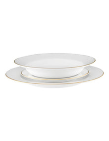 White Gold Rim Dinner Set 12 Piece Gift Boxed in Gold