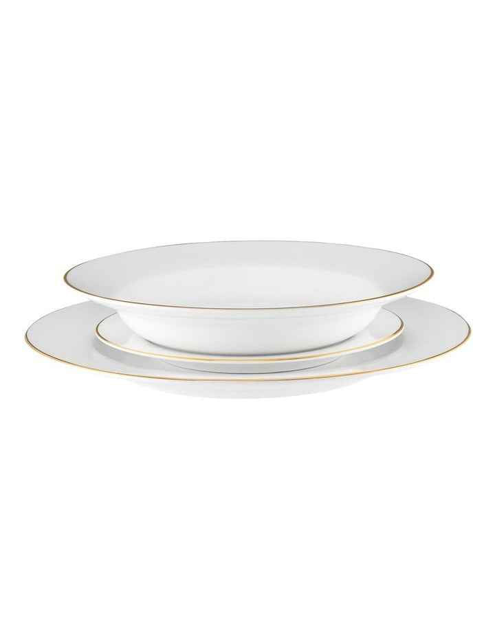 White Gold Rim Dinner Set 12 Piece Gift Boxed in Gold