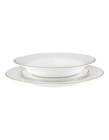 White Gold Rim Dinner Set 12 Piece Gift Boxed in Gold