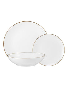 White Gold Coupe Dinner Set 12 Piece Gift Boxed in Gold