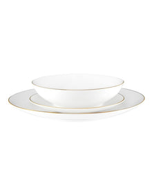 White Gold Coupe Dinner Set 12 Piece Gift Boxed in Gold