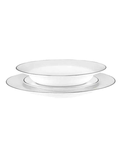 White Platinum Rim Dinner Set 12 Piece Gift Boxed in Platinum