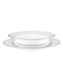 White Platinum Rim Dinner Set 12 Piece Gift Boxed in Platinum