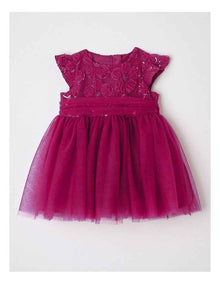 Margo Embroidered Dress in Raspberry