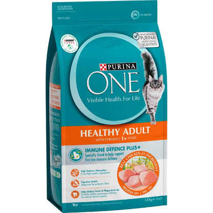 Purina One Healthy Adult Chicken Dry Cat Food 1.5kg
