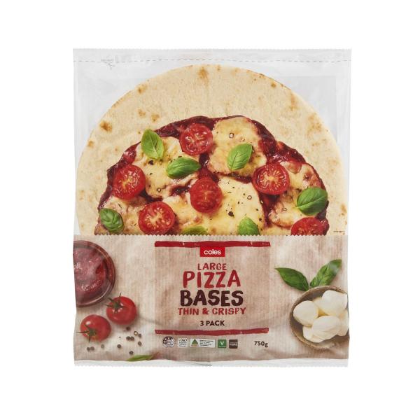 COLES THIN & CRISPY PIZZA BASE LARGE