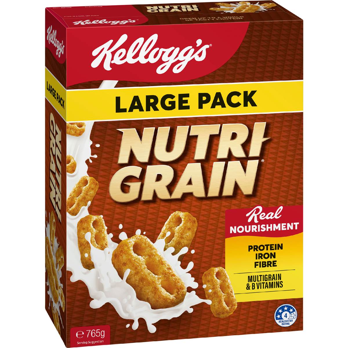 Kellogg's Nutri-Grain Protein Breakfast Cereal Large Pack 765g