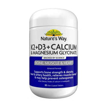 NATURE'S WAY K2+D3+CALCIUM+MAGNESIUM GLYCINATE 80PK