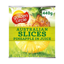 GOLDEN CIRCLE AUSTRALIAN PINEAPPLE:SLICES IN JUICE:.:440 GRAM