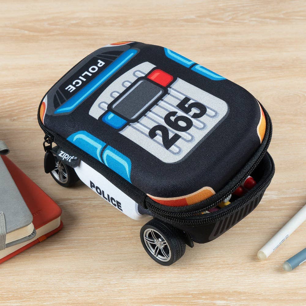 ZIPIT Truck Box Pencil Case Fire Truck/ Police Car Stationary Toy Car 3yrs+