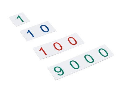 GAM Montessori Small Plastic Number Cards 1-9000 Math Games for Kids