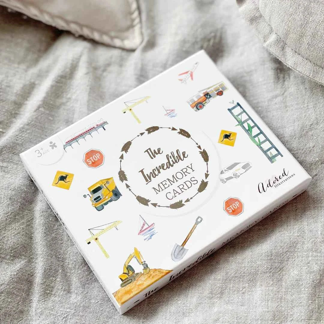 Adored Illustrations The Incredible Memory Card Games for kids Construction 3yrs+