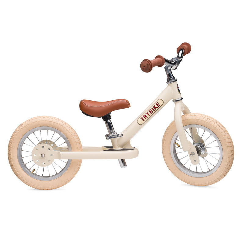TryBike Trike Vintage CREAM 2 in 1 Balance Bike Kids Toddler Bike Best Seller 18mths-6yrs (Bulky Shipping)