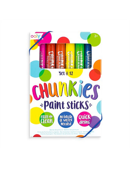 Ooly 12 Chunkies Paint Sticks Stationary Art and craft for kids 3yrs+