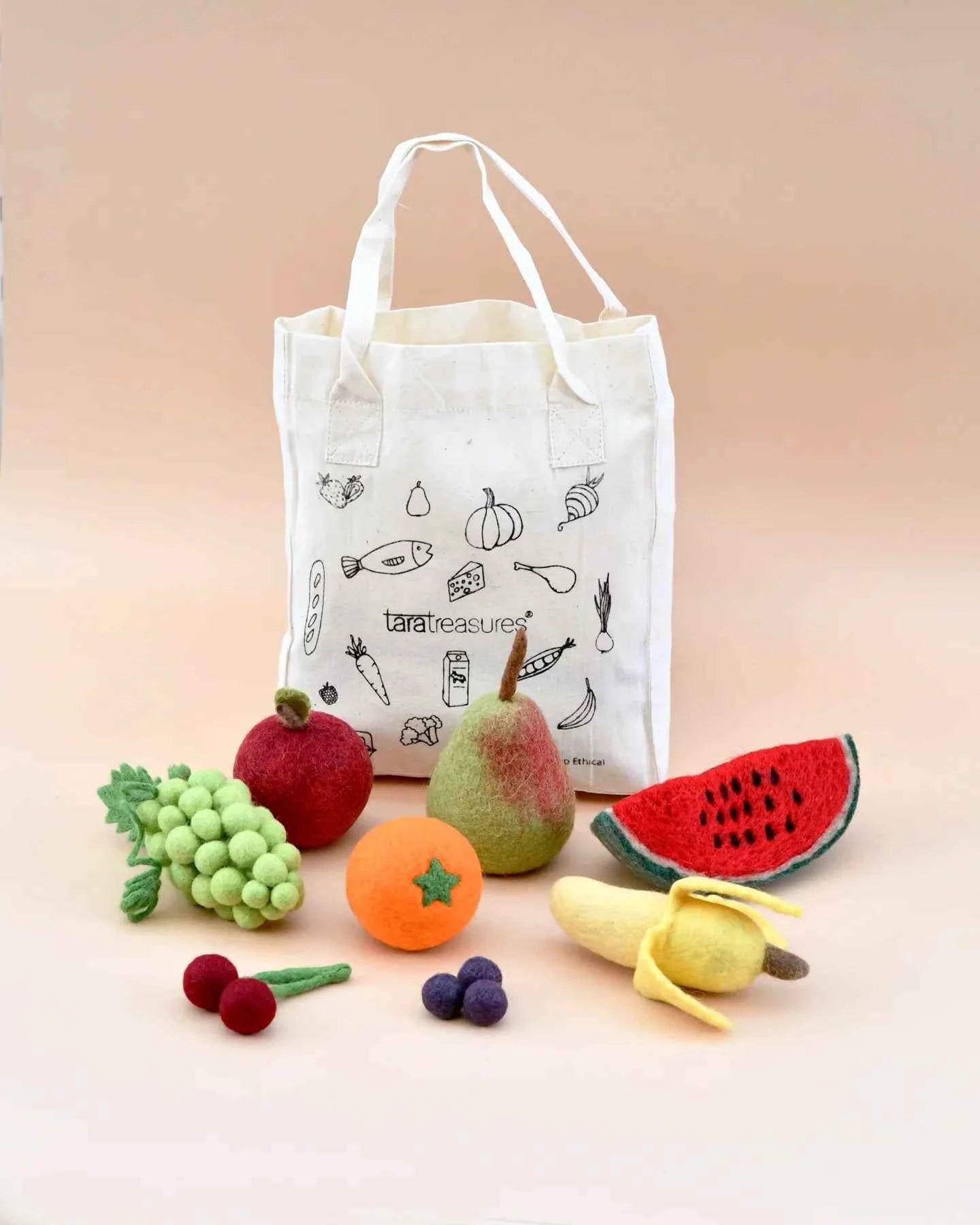 Tara Treasures Felt Food Groups Fruits Pretend and Imaginative Play Kitchen Accessories 3yrs+