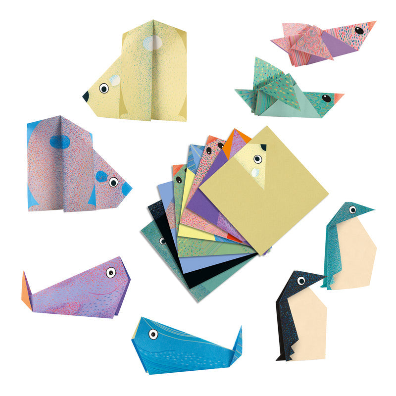 Polar Animals Origami Travel Toys by Djeco Stationary Art and craft for kids Best Seller 4yrs+