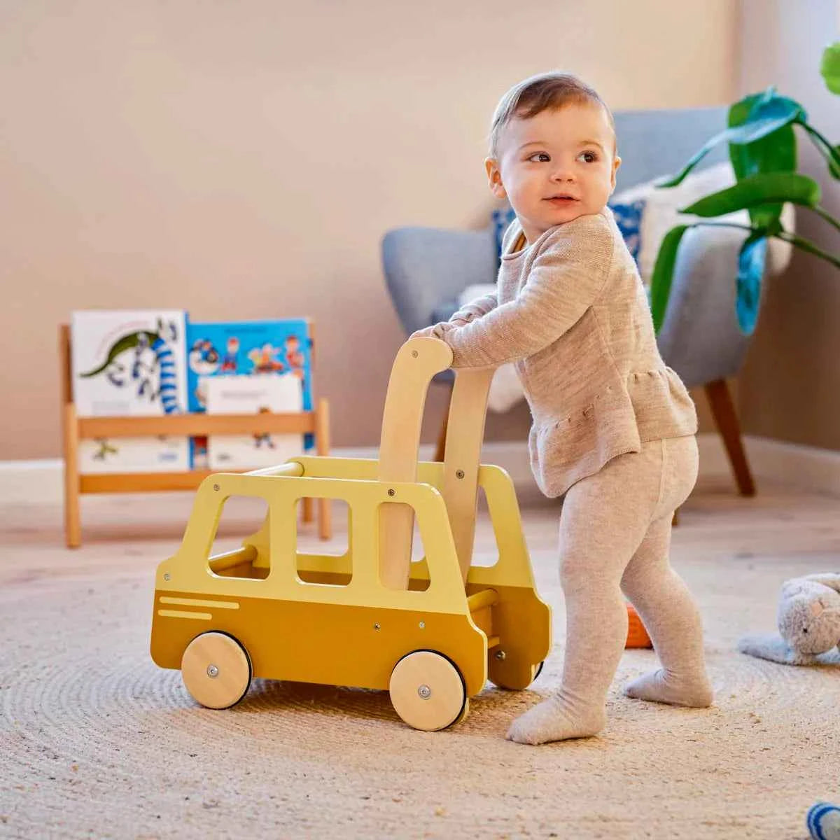 Moover Toys Essential School Bus Baby Walker Baby Toys Yellow 18m+ (Bulky Shipping)
