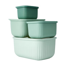 4 Piece Rectangle Nested Food Storage Set - Green