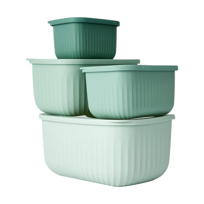 4 Piece Rectangle Nested Food Storage Set - Green