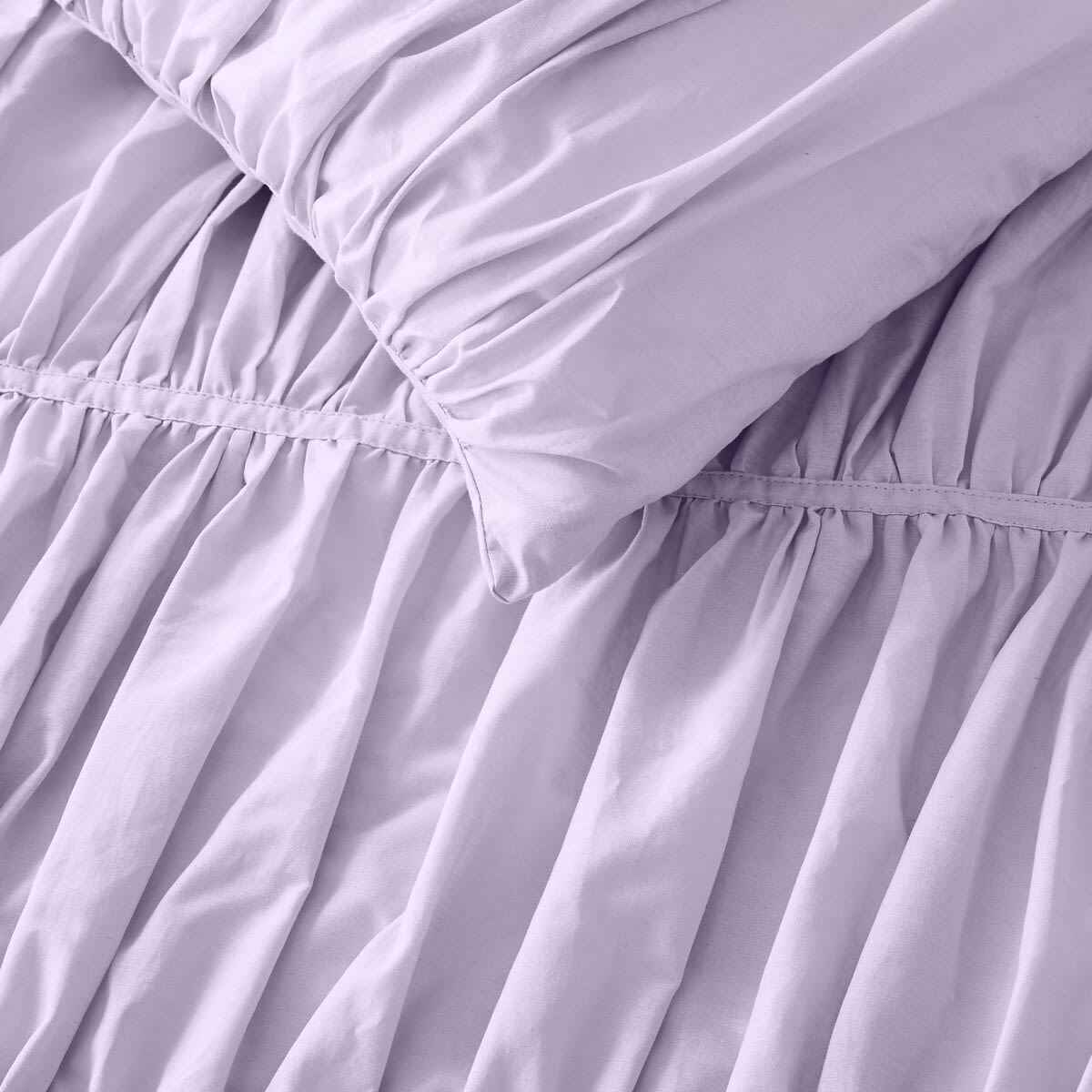 Arlo Cotton Quilt Cover Set - Queen Bed, Lilac