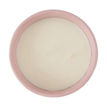 Lemon and Berry Red Stripe Ceramic Candle
