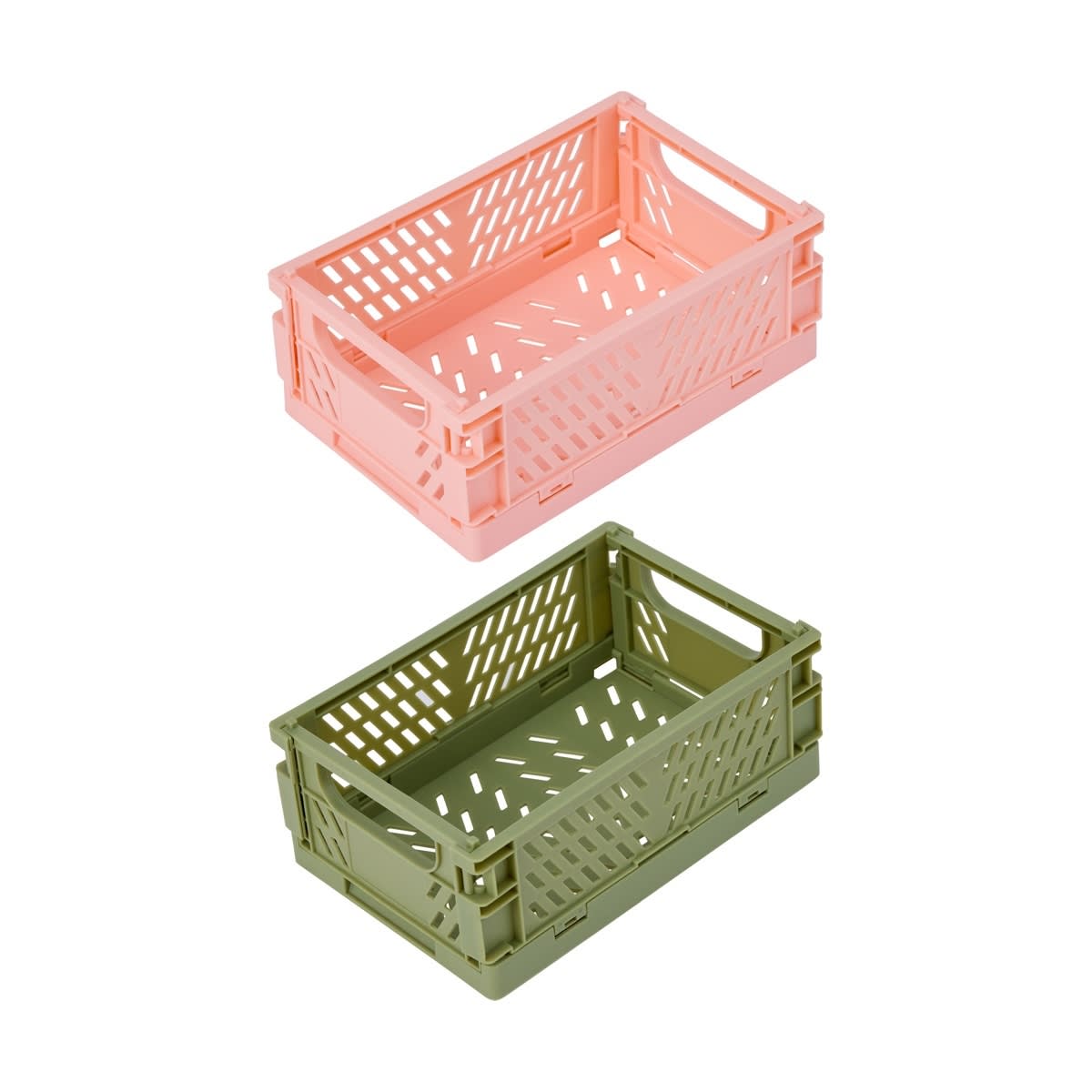 2 Pack Collapsible Containers - Pink and Green