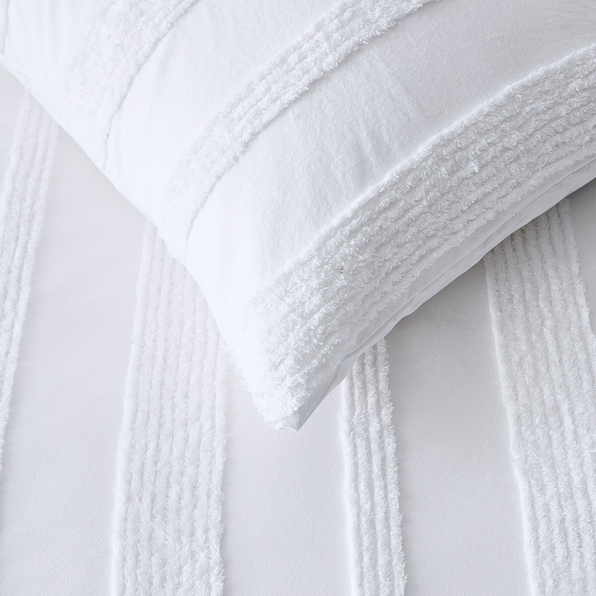 Willow Cotton Quilt Cover Set - Double Bed, White