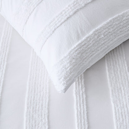 Willow Cotton Quilt Cover Set - Double Bed, White