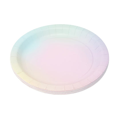 16 Pack Pastel Ombre Paper Plates