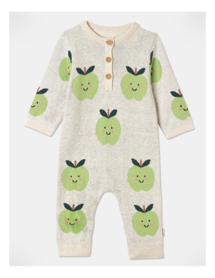 Billie Essential Knit Apple Coverall in Oat Marle