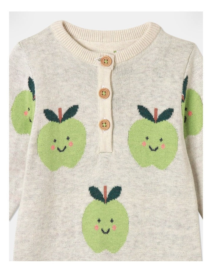 Billie Essential Knit Apple Coverall in Oat Marle