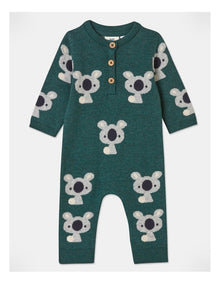 Billie Essential Knit Koala Coverall in Green