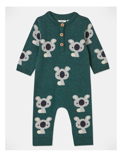 Billie Essential Knit Koala Coverall in Green