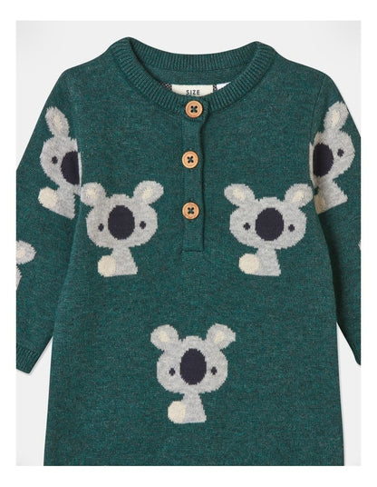 Billie Essential Knit Koala Coverall in Green