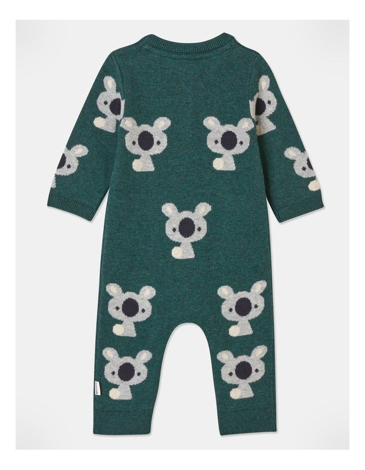 Billie Essential Knit Koala Coverall in Green