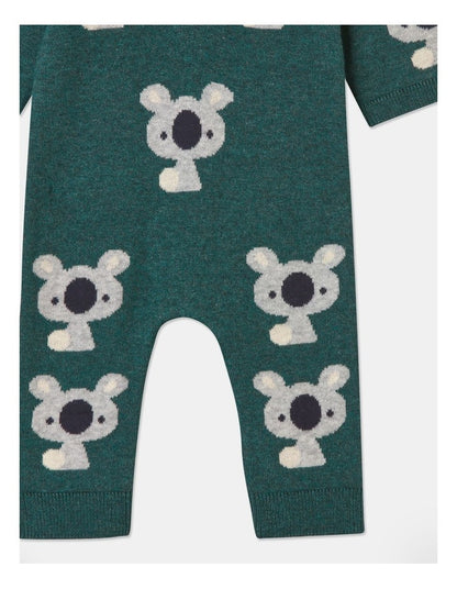 Billie Essential Knit Koala Coverall in Green