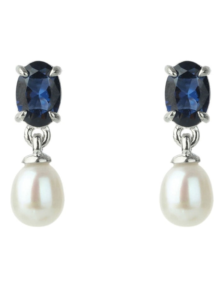 Oceans Whitsundays Freshwater Pearl Earrings in Blue