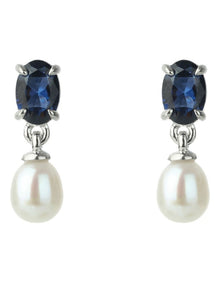 Oceans Whitsundays Freshwater Pearl Earrings in Blue