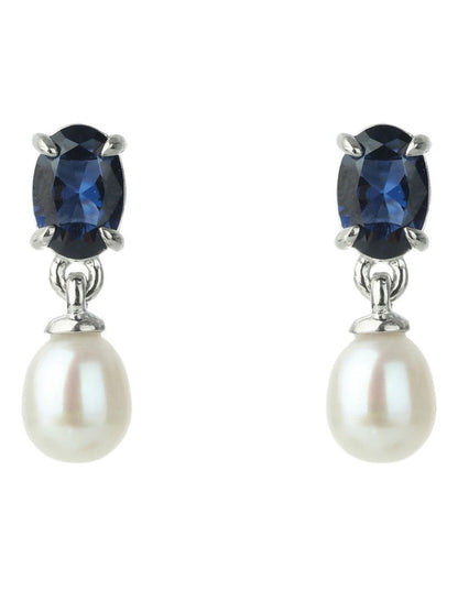 Oceans Whitsundays Freshwater Pearl Earrings in Blue