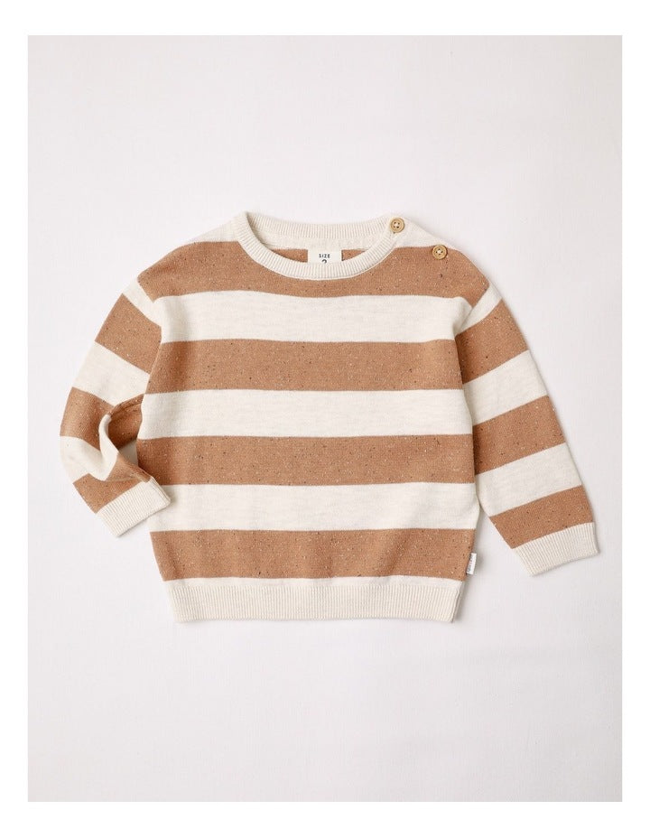 Kit Essential Stripe Knit Jumper in Brown