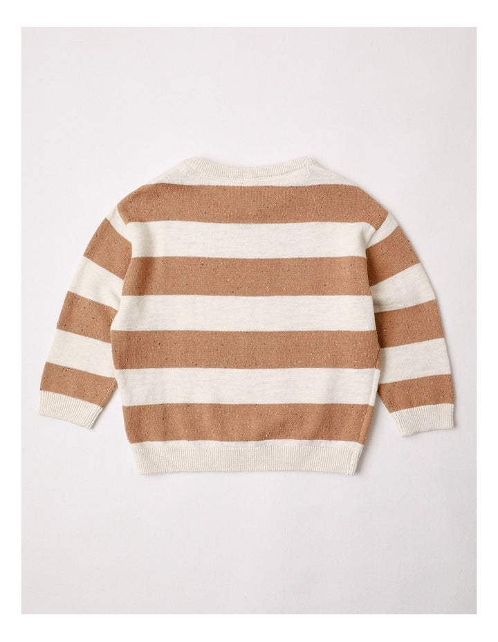 Kit Essential Stripe Knit Jumper in Brown