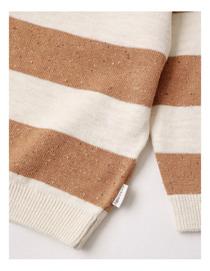 Kit Essential Stripe Knit Jumper in Brown