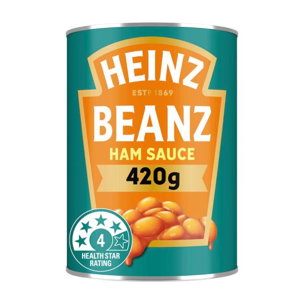 HEINZ BAKED BEANS HAM SAUCE 420G