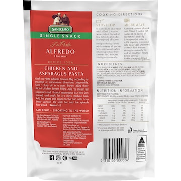 San Remo La Pasta Alfredo Single Snack 80g